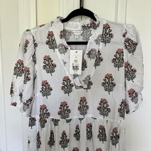 Crown and Ivy white floral block maxi dress, size M, NWT!